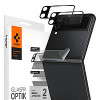 Комплект из пленки и защитных стекол Spigen (SGP) Optik Lens Protector + Hinge Film для Samsung Galaxy Flip 3