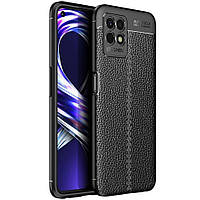 Защитный чехол Deexe Leather Cover для Realme 8i / Realme Narzo 50 - Black