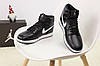 Зимові жіночі кросівки Nike Air Jordan 1 Retro Winter Black White (чорно-білі) Найк Джордан Ретро з хутром, фото 7