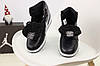 Зимові жіночі кросівки Nike Air Jordan 1 Retro Winter Black White (чорно-білі) Найк Джордан Ретро з хутром, фото 4