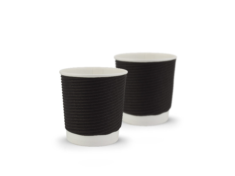 Стакан паперовий гофрований 110мл чорний F-горизонт 25шт/уп
