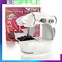 Швейная мини машинка портативная Mini Sewing Machine SM-201 с адаптером