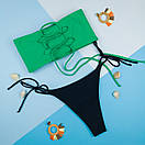 Купальник жіночий бандо Sun Mix на зав'язках зелений висока посадка, фото 2