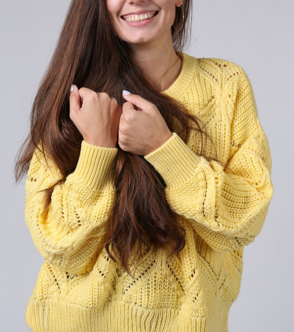Женский мягкий свитер объёмный с узором размер единый 44-50 цвета в ассортименте производитель Турция - фото 5 - id-p1552303681