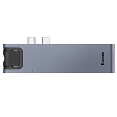 USB Hub Baseus Thunderbolt C Pro Dual Type-C to USB3.0*2+HDMI+RJ45+Type-C PD+ microSD+ SD(CAHUB-L0G) USB Hub Baseus Thunderbolt C