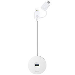 USB Hub Baseus Round Box USB/Type-C to USB3.0*1 + USB2.0*3 Белый (CAHUB-GB02) USB Hub Baseus Round Box USB/Type-C to USB3.0*1 +