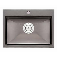 Кухонна мийка Qtap D5843BL 2.7/1.0 мм Black (QTD5843BLPVD10)