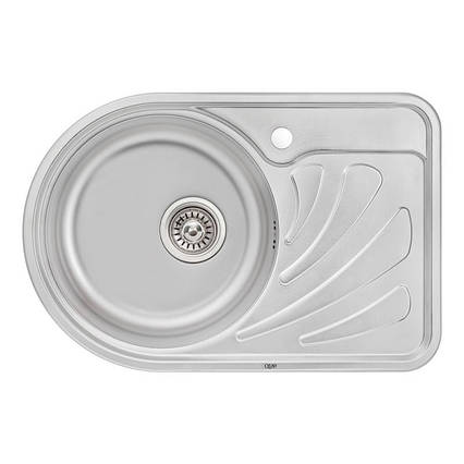 Кухонна мийка Qtap 6744L 0,8 мм Micro Decor (QT6744LMICDEC08), фото 2
