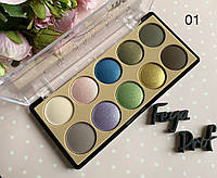 Тени для век MERCI Diamond Eyeshadow #1 матовые и перламутровые, 10 цветов