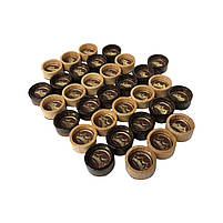 Фішки для гри нарди дерев'яні 26×12мм шкіряна вставка, фото 7