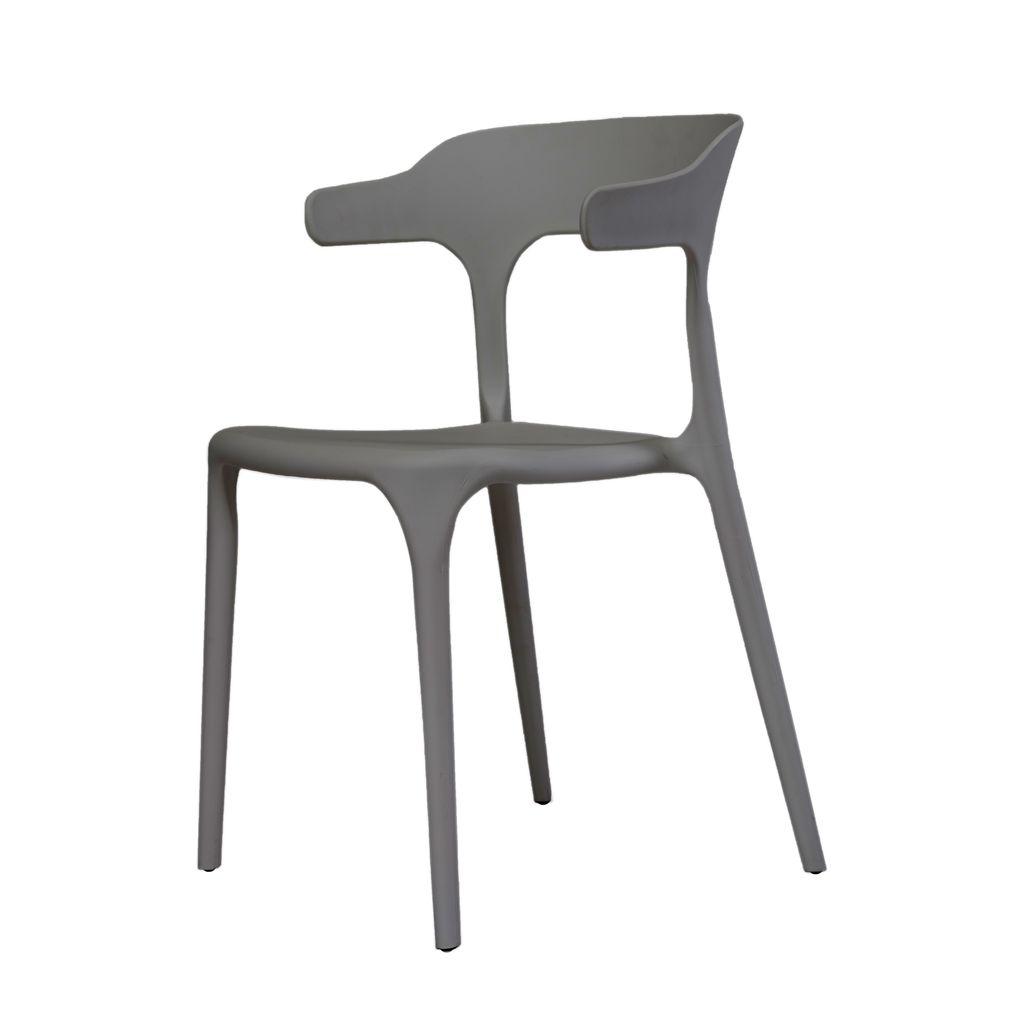 Пластиковий обідній стілець Concepto Lucky сірий графіт