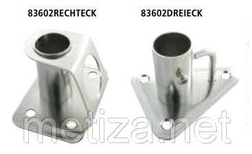 Опора лєєрної стійки трикутна, арт. 83602DREIECK, нержавіюча сталь А2, 25,0