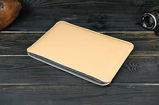 Шкіряний чохол для MacBookAir 13" (2018-2021) Дизайн №2 з повстю, шкіра Grand, колір Бежевий, фото 3