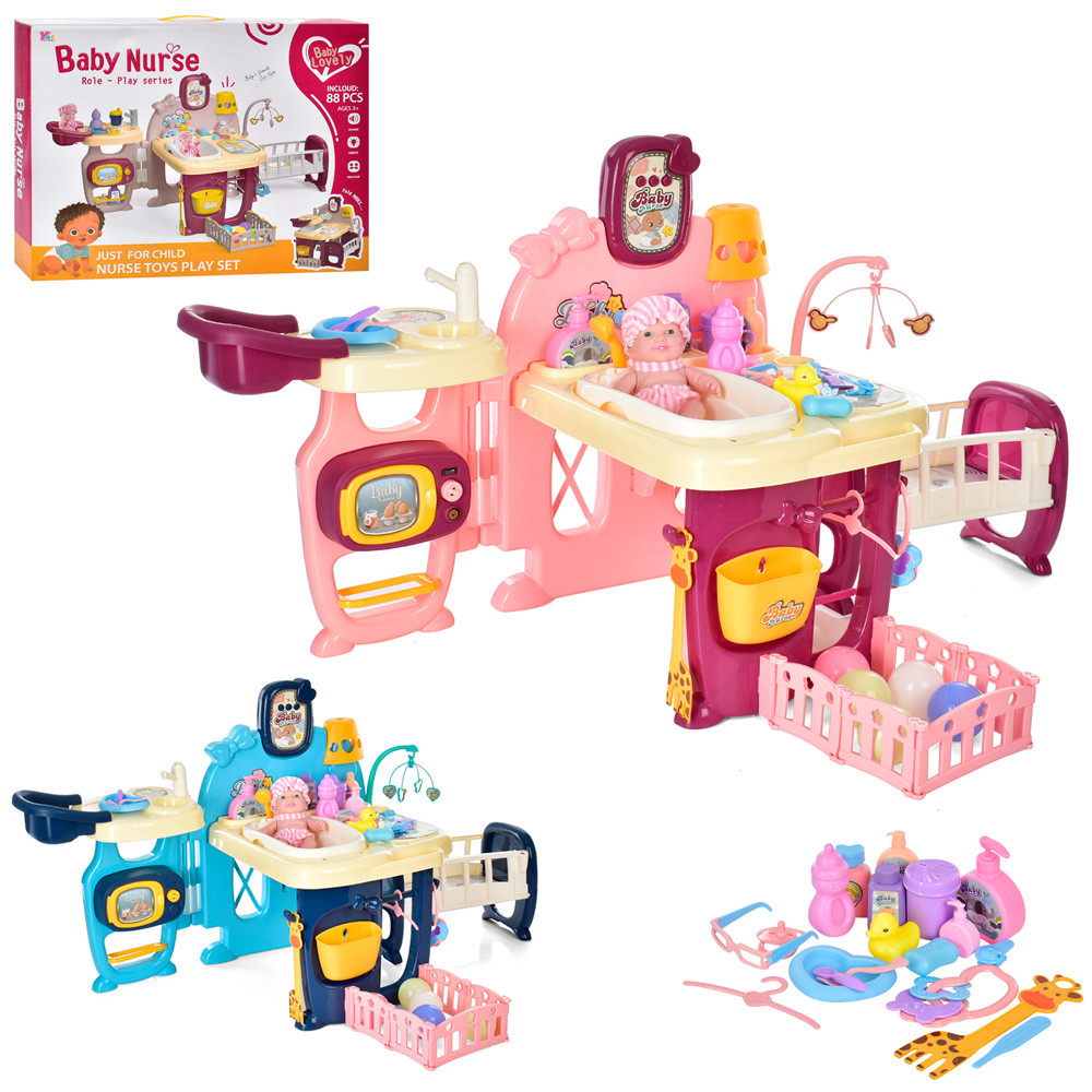 Ігровий набір Нянечка для малюка з 88 предметів із підсвіткою на батарейках, фото 1