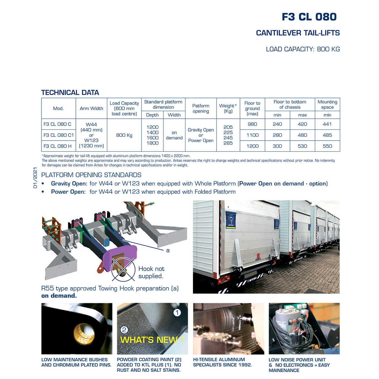 Гидроборт Anteo F3 CL 080 C / C1 / H для грузовиков до 7,5 т - фото 3 - id-p1546979485