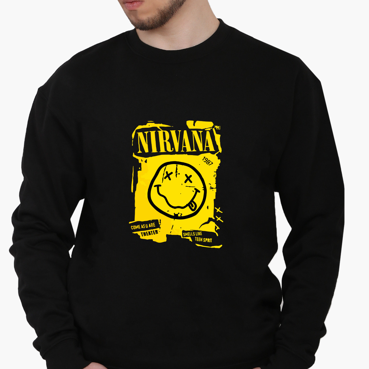 Світшот, реглан, кофта чоловічий Нірвана (Nirvana), світшот з принтом Музика, фото 1