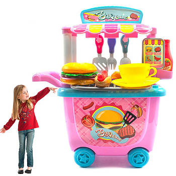 Дитячий ігровий набір Happy Chef / Дитяча Закусочна з візком / дитяча Кухня