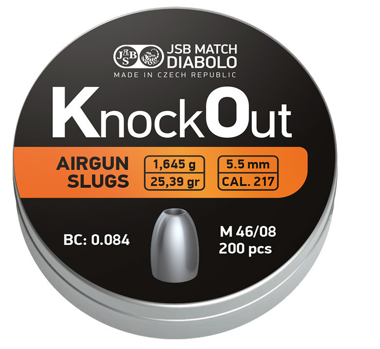 Експансивні кулі JSB Knock Out Slugs .217 калібр 5.5 мм 1.645 г. 200 шт/уп