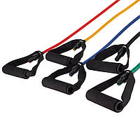 Набір еспандерів багатофункціональний 5 джгутів Power Bands з ручками ET-500