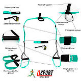 Тренувальні петлі trx для кросфіту (трх тренажер для фітнесу та турніка) OSPORT Lite (FI-0037) Чорно-бірюзовий, фото 2