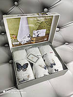 Набор элитных махровых полотенец 30*50 см (3 шт) TM BELIZZA Турция Butterfly