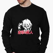 Світшот, реглан, кофта чоловічий Атака титанів Атакуючий титан лого (Attack on Titan logo), світшот з принтом Аніме
