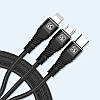 USB кабель Kaku KSC-296 3-in-1 Type-C / MicroUSB / Lightning 1m - Black, фото 3