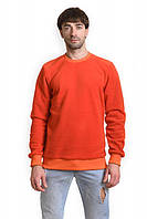 Мужской свитшот, мужская кофта толстовка однотонная - флисовая POLAR, оранжевый