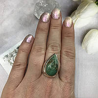Хризопраз кольцо с природным камнем в серебре кольцо с хризопразом размер 17,8. Индия