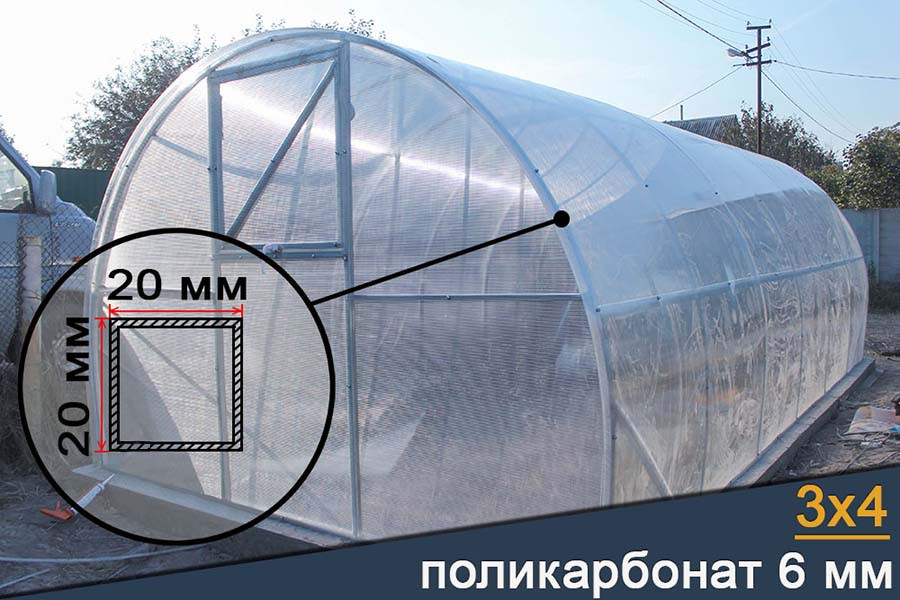 Теплиця "Флора" 3х4 під полікарбонат 6 мм