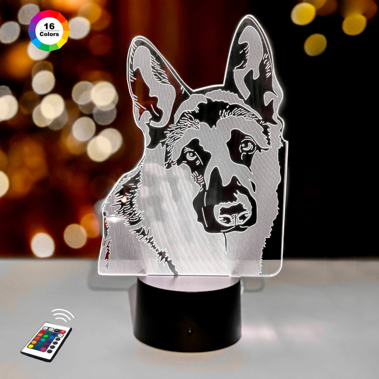 3D нічник "Німецька вівчарка 3" (УВАЧНЕ ЗОБРАЖЕННЯ) 3DTOYSLAMP