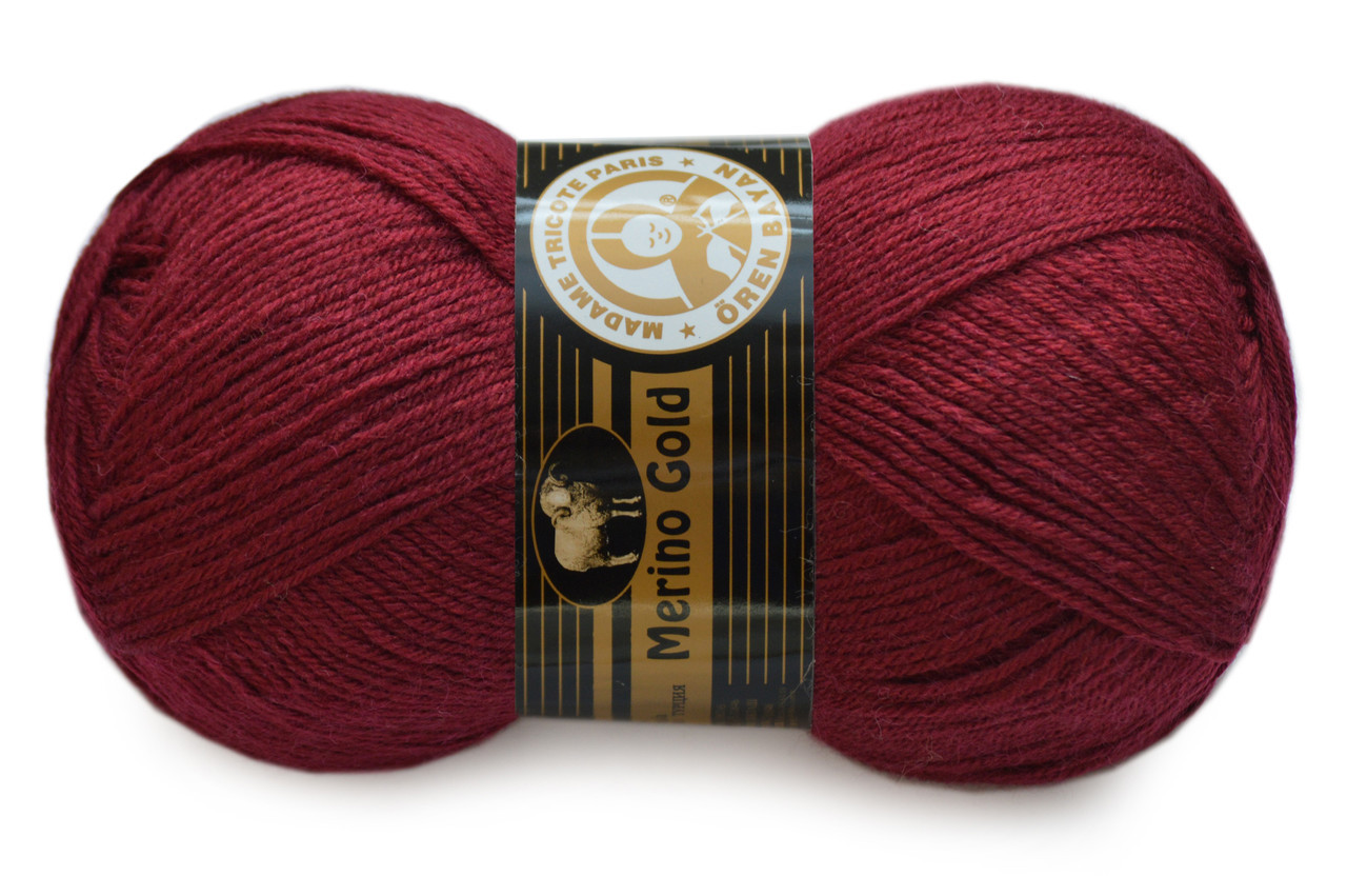 Madame Tricote Paris Merino Gold, Бордовий No035
