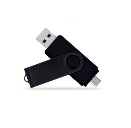 Флешка Jaster Plain 32 Гб USB, Type-C Flash drive чорна (перехідник micro USB у Подарунок), фото 2