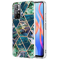 Защитный чехол Deexe Marble Pattern Xiaomi Poco M4 Pro 5G / Redmi Note 11 (Chinese version) - Blue / Green