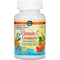 Вітамін C для дітей Nordic Naturals "Vitamin C Gummies" зі смаком мандарина, 250 мг (60 жувальних ведмедиків)