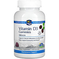 Витамин D3, Nordic Naturals "Vitamin D3 Gummies" со вкусом лесных ягод, 1000 МЕ (120 жевательных таблеток)