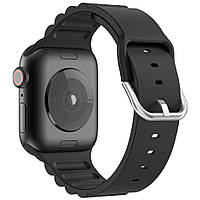 Ремешок Deexe Stripes Series для Apple Watch 42 / 44 / SE 44 / 45 / Ultra / Ultra 2 (49mm) - Black