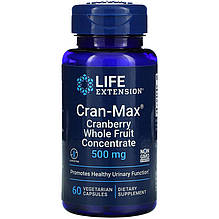 Концентрат цілісних ягід журавлини Life Extension "Cran-Max Cranberry Whole Fruit Concentrate" 500 мг (60 капсул)