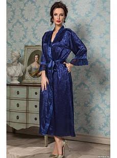 Кімоно халат "Ангеліна" 9539 S/M темно-синій (9539 - Жіночі халати)