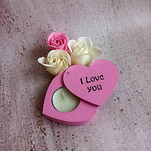 Підсвічник зі свічкою "I love you" у вигляді серця. Подарунок на 14 лютого. Подарунок на день закоханих