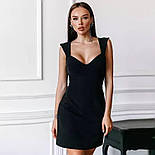 Коротке коктейльне плаття на широких бретелях і фігурним вирізом декольте (р. S-M) 83033243, фото 2