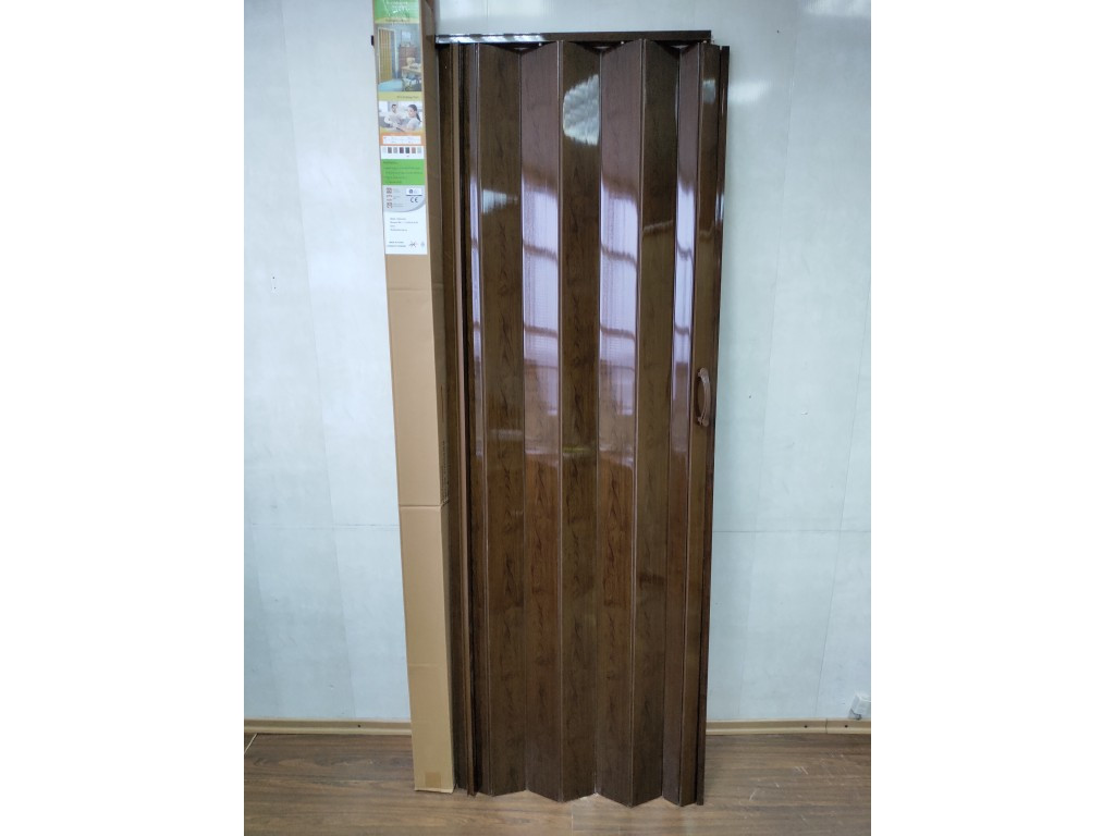 Двері гармошка під будь-які розміри, кольорів. Міжкімнатні двері гармошка (ПВХ). Венге 81х203., фото 1