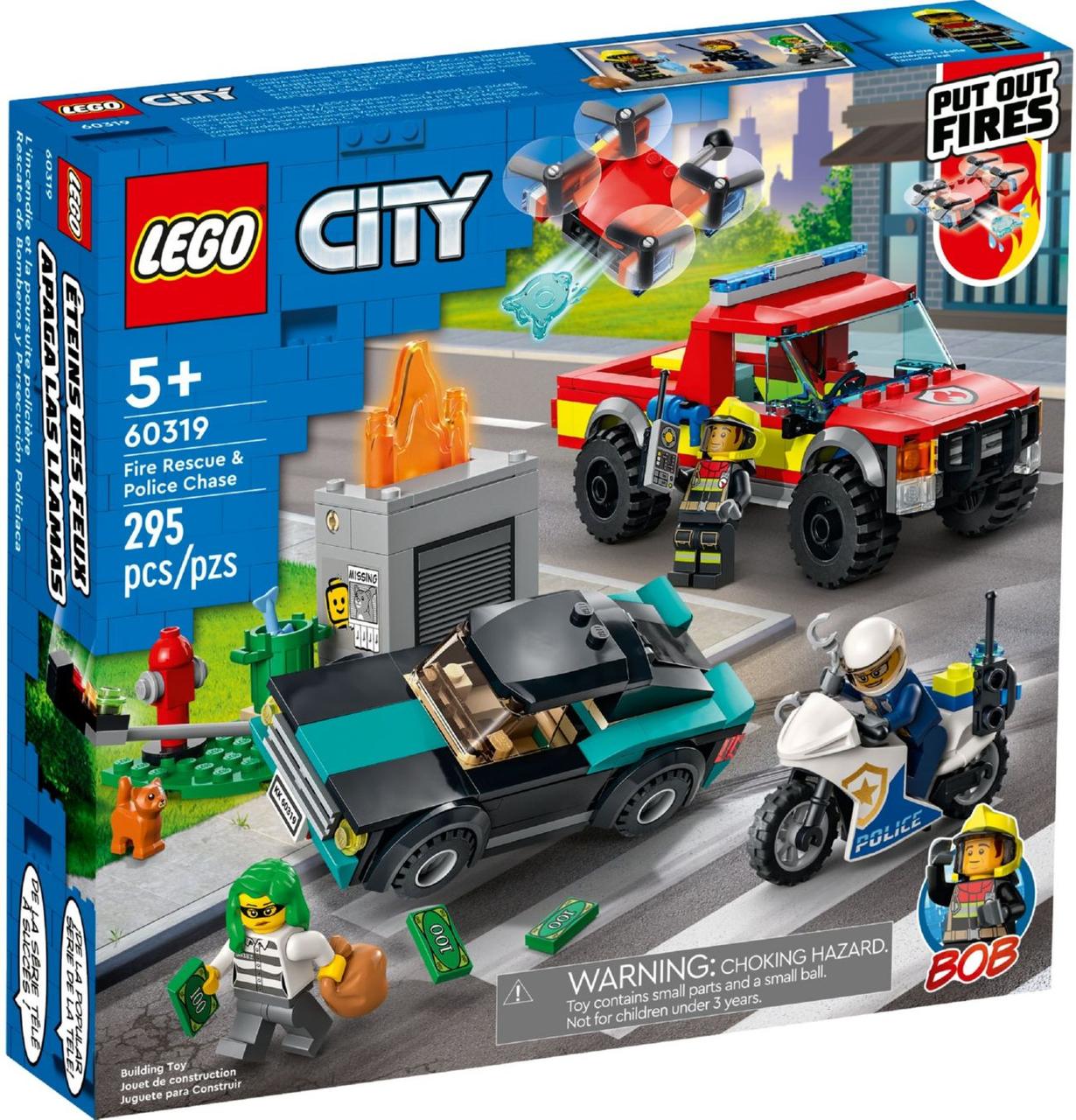 Lego City пожежна бригада і поліцейська домагається 60319