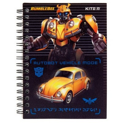 Блокнот А6 80арк., в клітинку, на спіралі, пластикова обкладинка Kite Transformers
