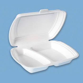 Ланч-бокс НР-2 (2-ділення) 25шт (250x210x70) (Білий)