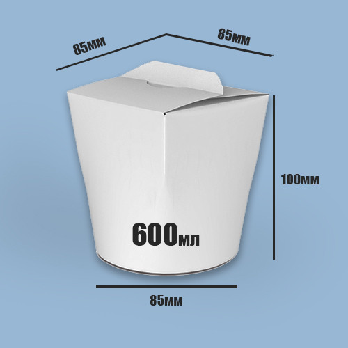 Упаковка для локшини 600мл 25шт (Біла)