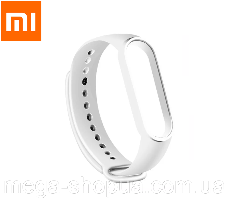 Силіконовий ремінець для фітнес браслета трекера Xiaomi Mi Band M4 Білий