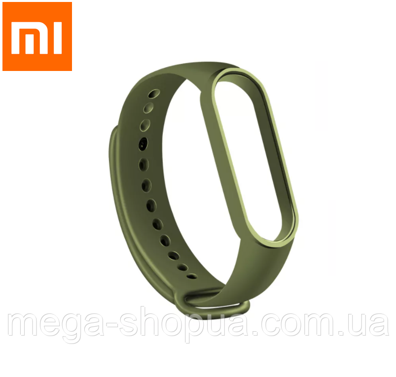Силіконовий ремінець для фітнес браслета трекера Xiaomi Mi Band M3 Хакі