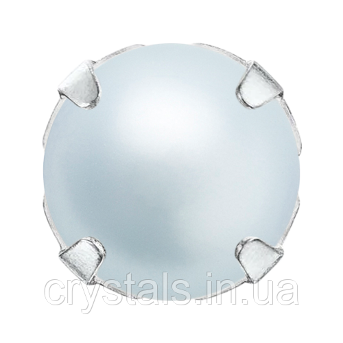 Кабошони в ланцюгах Preciosa (Чехія) 4 мм Light Blue/срібло