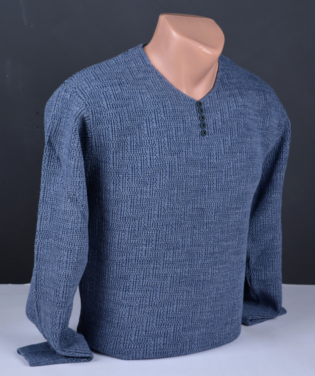 Чоловічий пуловер великого розміру | Чоловічий светр Vip Stendo синій Туреччина 9035 Б